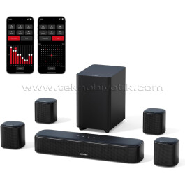 ULTIMEA Aura A40 7.1 Kanal Soundbar 4" Subwoofer Uygulama Kontrollü Ev Sinema Ses Sistemi Hoparlör (U2601)