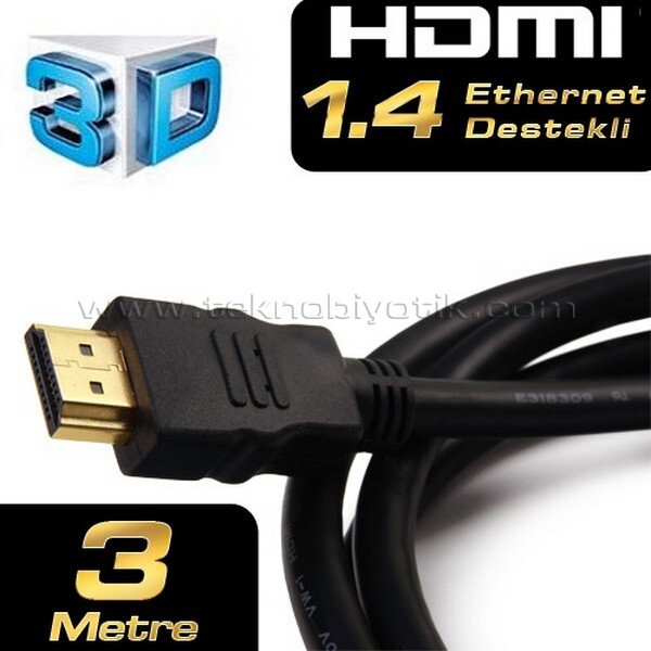 Dark 3 Metre 1.4 HDMI Kablo - 2K 60Hz/4K 30Hz,3D,10 Gbps,Altın